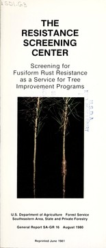 Cover of: The Resistance Screening Center | United States. State and Private Forestry. Southeastern Area
