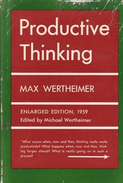 Cover of: Productive thinking
