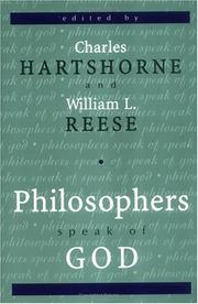 Cover of: Philosophers Speak of God