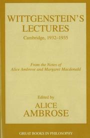 Cover of: Wittgenstein's Lectures by Ludwig Wittgenstein, Margaret MacDonald