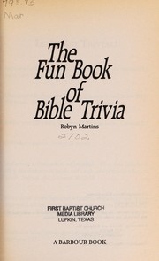 Cover of: The Fun Book of Bible Trivia