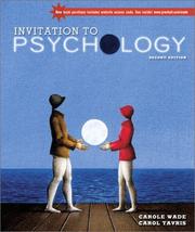 Cover of: Invitation to Psychology, Second Edition (Book & Video Classics CD) by Carole Wade, Carol Tavris