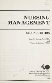 Cover of: Nursing management