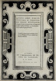 Cover of: Qvinto libro d'architettvra by Sebastiano Serlio