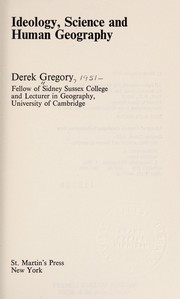 Cover of: Ideology, science, and human geography by Derek Gregory