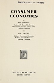 Cover of: Consumer economics | Ada Kennedy