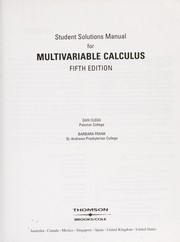 Cover of: Student solutions manual for Multivariable calculus, fifth edition