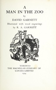Cover of: A man in the zoo | David Garnett