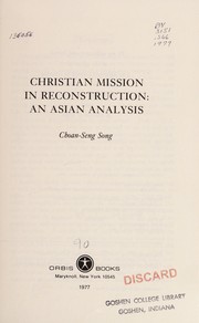 Cover of: Christian mission in reconstruction--an Asian analysis