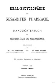 Cover of: Real-encyclopädie der gesammten pharmacie.: Handwörterbuch für apotheker, ärzte und medicinalbeamte.