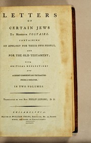 Cover of: Letters of certain Jews to Monsieur Voltaire | Antoine GuГ©nГ©e