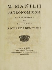 Cover of: Astronomicon, ex recensione et cum notis Richardi Bentleii