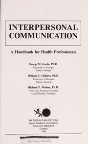 Cover of: Interpersonal communication | George Michael Gazda