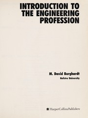 Cover of: Introduction to the engineering profession | M. David Burghardt
