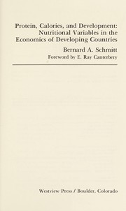 Cover of: Protein, calories, and development by Bernard A. Schmitt