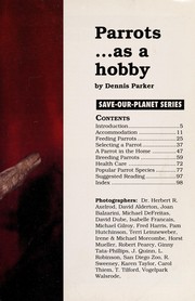 Cover of: Parrots ... as a hobby | Dennis Parker