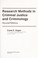 Cover of: Research methods in criminal justice and criminology