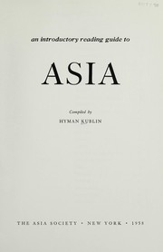 Cover of: An introductory reading guide to Asia | Hyman Kublin