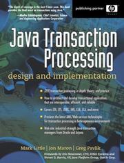 Cover of: Java transaction processing by M. C. Little, M. C. Little