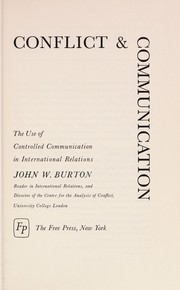 Cover of: Conflict & communication by Burton, John W.