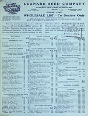 Cover of: Wholesale list to dealers only | Leonard Seed Company