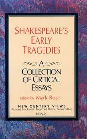 Cover of: Shakespeare's Early Tragedies: A Collection of Critical Essays (New Century Views)