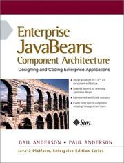 Cover of: Enterprise JavaBeans component architecture: designing and coding enterprise applications