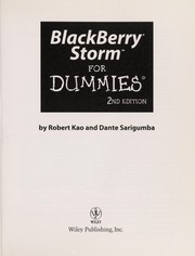 Cover of: BlackBerry Storm for dummies | Robert Kao