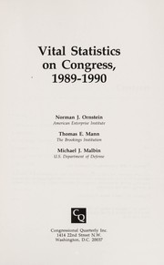 Cover of: Vital Statistics on Congress, 1989-1990 (Vital Statistics on Congress)