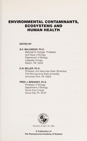 Cover of: Environmental contaminants, ecosystems and human health | 