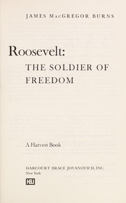 Cover of: Roosevelt | James MacGregor Burns