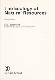 Cover of: The ecology of natural resources