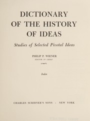 Cover of: Dictionary of the history of ideas by 