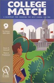 Cover of: College Match: A Blueprint for Choosing the Best School for You (7th Edition) (College Match, 7th ed)