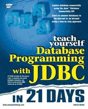 Cover of: Teach yourself database programming with JDBC in 21 days