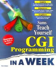 Cover of: Sams' teach yourself CGI programming in a week by Rafe Colburn