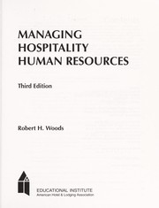 Managing hospitality human resources by Robert H. Woods