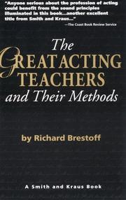 Cover of: The great acting teachers and their methods