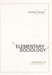 Cover of: Elementary sociology. | Theodore Caplow