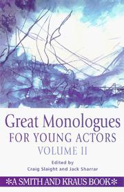 Cover of: Great Monologues for Young Actors, Vol. II by 