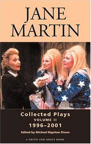 Cover of: Jane Martin: Collected Plays, Vol. 2: 1996-2001