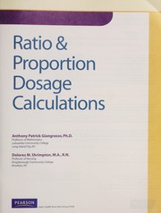 Cover of: Ratio & proportion dosage calculations