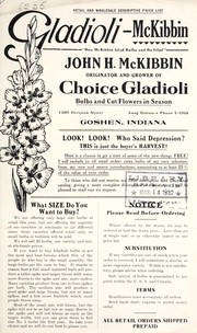 Cover of: Gladioli--McKibbin by John H. McKibbin (Firm)