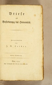 Cover of: Briefe zu Beförderung der Humanität.