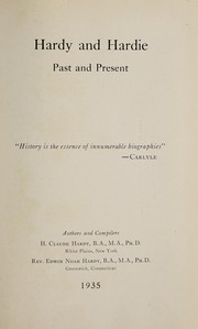 Cover of: Hardy and Hardie, past and present. by H. Claude Hardy
