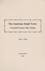 Cover of: The American small town: twentieth-century place images