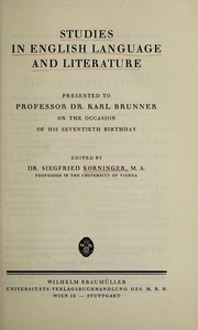 Cover of: Studies in English language and literature | Siegfried Korninger