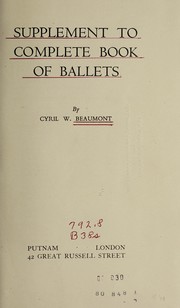 Cover of: Supplement to Complete book of ballets