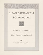 Cover of: Shakespeare's songbook by Ross W. Duffin
