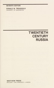 Cover of: Twentieth century Russia | Donald W. Treadgold
